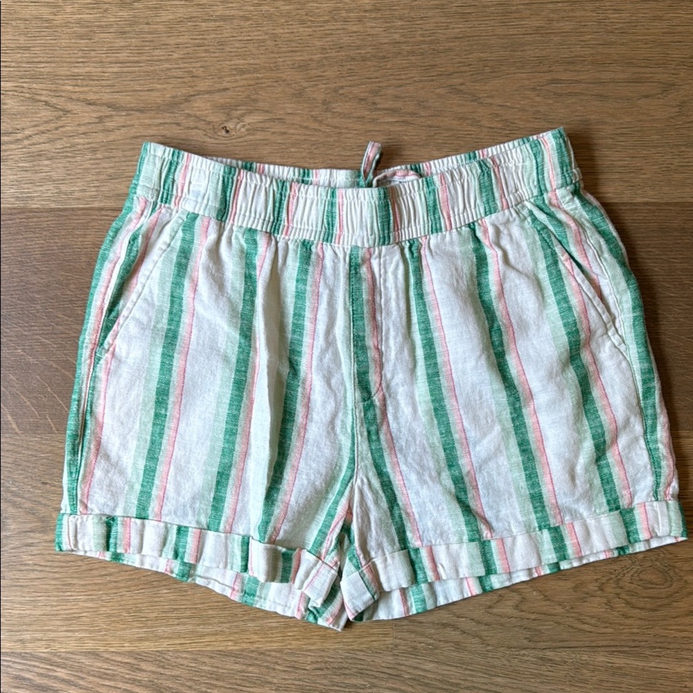 Old Navy Green and Pink Striped Women's Shorts